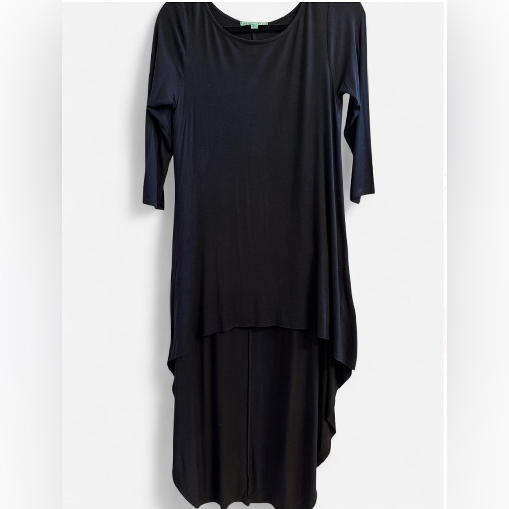 Wasabi + Mint Black Dress High Low Tunic Top Size Small